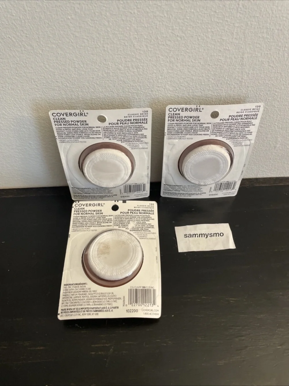 Covergirl Clean Pressed Powder 130 Classic Beige, Original Talc x3